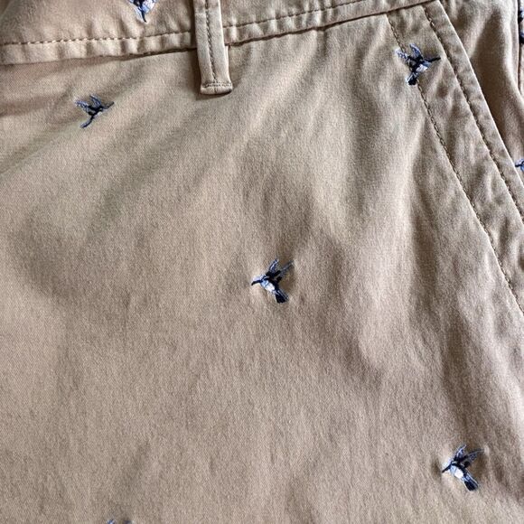 TALBOTS RELAXED CHINOS - EMBROIDERED BIRD PRINT Size 14 Petite - Picture 7 of 10